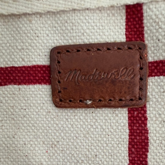 Madewell Canvas Transport Tote in the Windowpane pattern - Picture 2 of 6